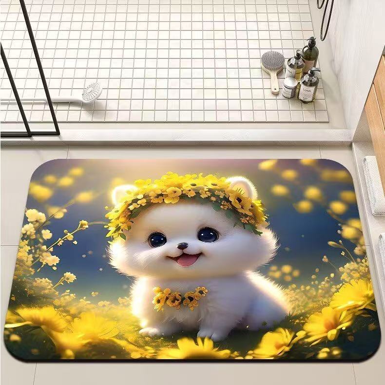 3D estereoscópico alfombra de suelo de baño inodoro puerta de absorción de agua alga de barro esterilla antideslizante inodoro doméstico puerta de entrada esterilla