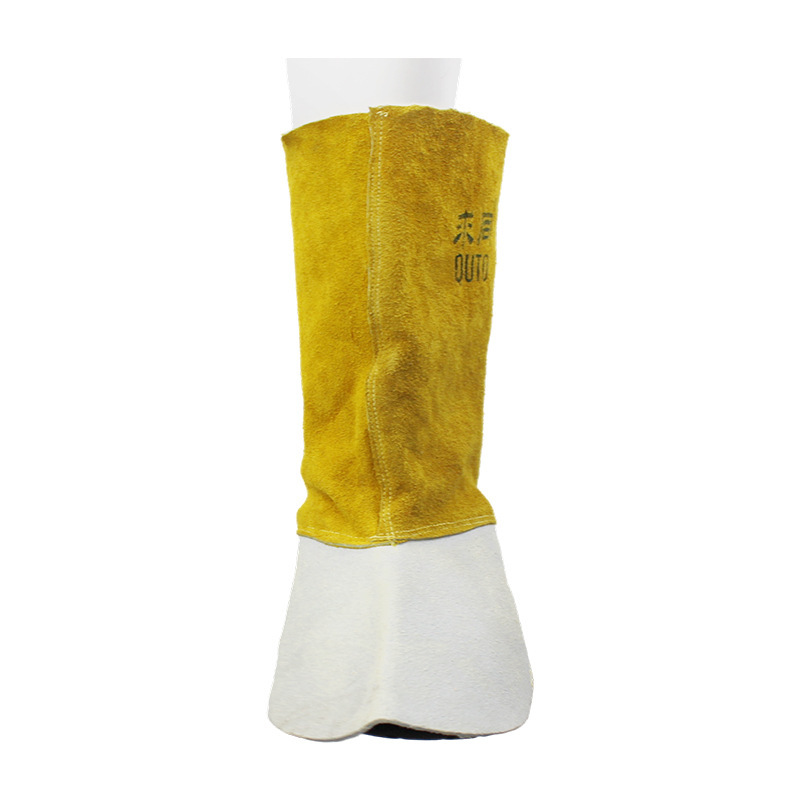 求同 7530 电焊护脚盖金黄色 全牛皮护脚盖