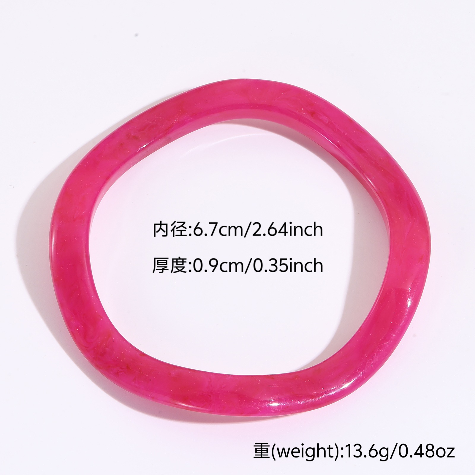 Europa y América de moda translúcida elíptica ancha joyería macarón chica retro pulsera de resina alta sensación al por mayor