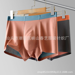 Wholesale high-end 100 pairs two-sided lace modal invisible men's underwear ice silk large size cotton shorts