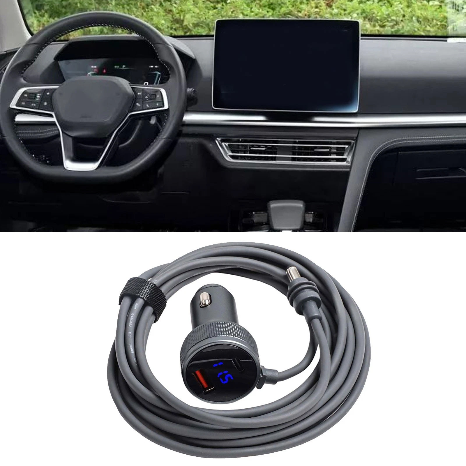 Digital Display Cigarette Lighter Adapter Dc5521 Suitable for Mini Car Cigarette Lighter Adapter
