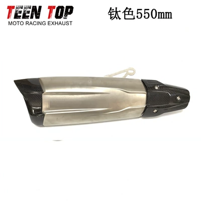 Suitable for Motorcycle Ninja400 800Mt Modified Exhaust Pipe Scorpio Dual Outlet Carbon Fiber Tail Section Exhaust (Exhaust manifold) - titanium-color-550mm