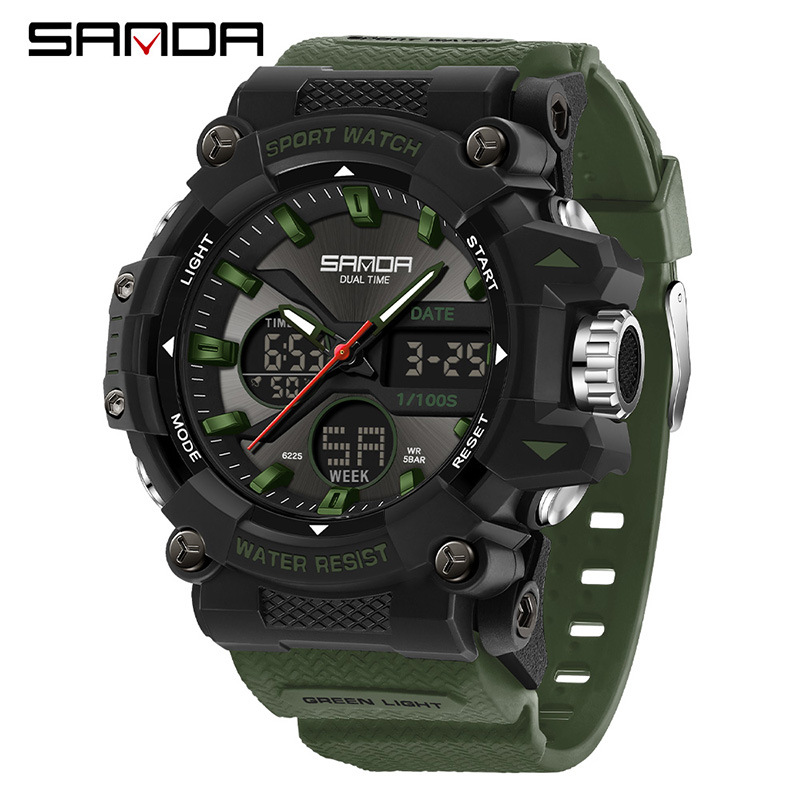 SANDA SANDA reloj deportivo masculino impermeable reloj de montaña relojes de moda cronógrafo despertador estudiantes reloj electrónico multifuncional