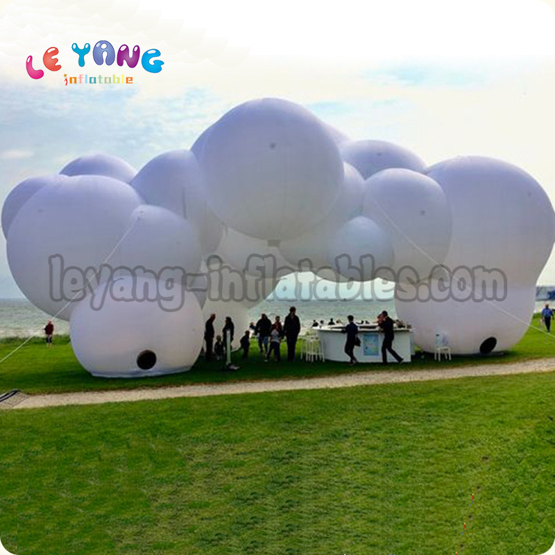 充气云朵拱门云朵气模泡沫帐篷发光艺术气模模型美陈商业展览
