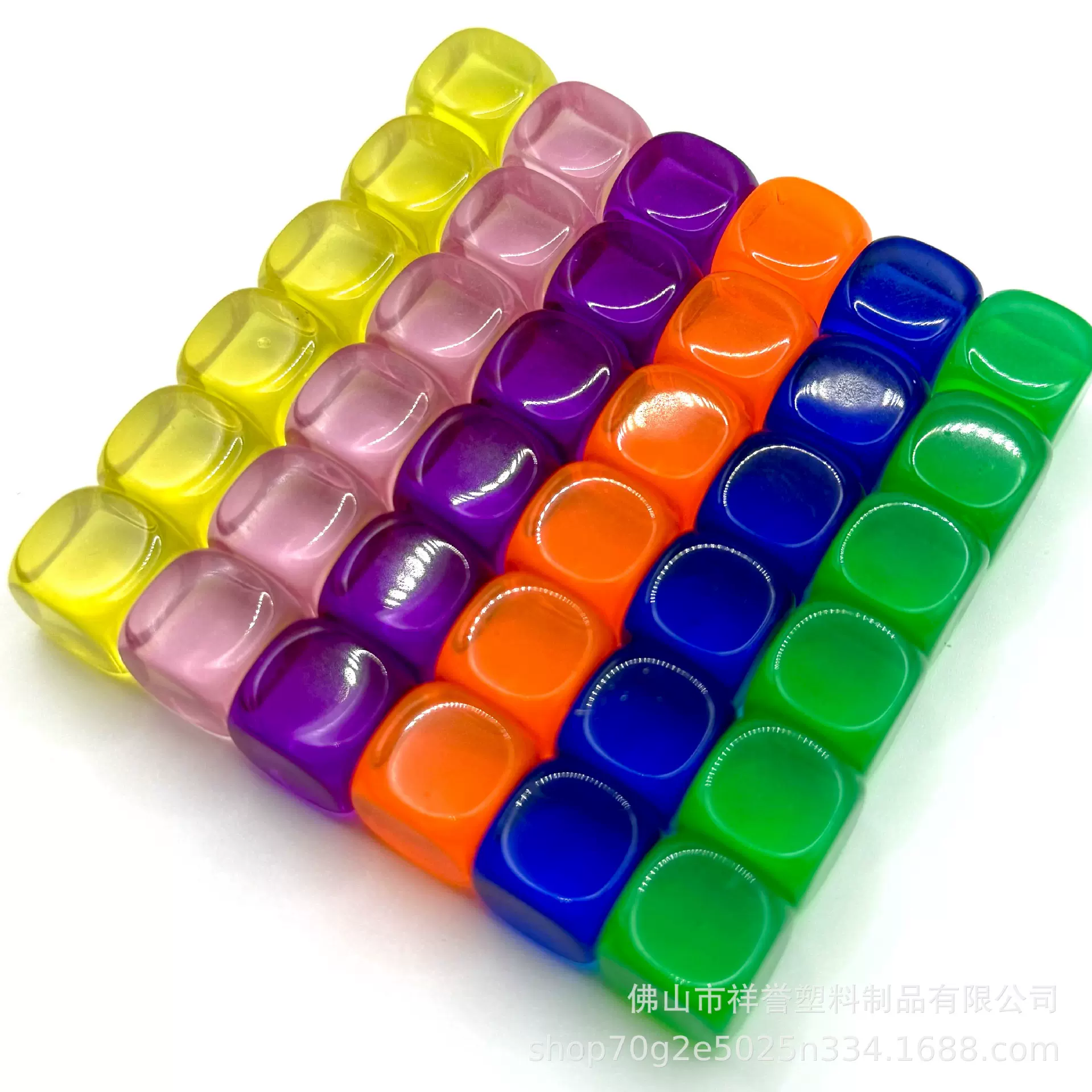 14mm空白透明骰子供应透明光面骰子 可印刷色子玩具教材新款骰子