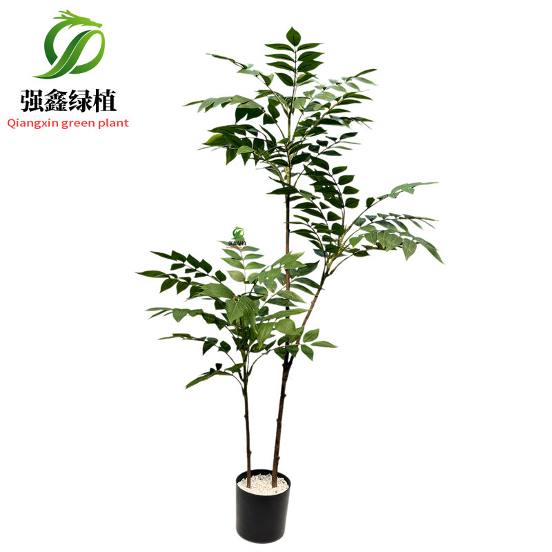 Planta de simulación de interior eucalipto árbol falso bonsai sala de estar decoración del suelo hoja de dinero falsa planta verde adorno en maceta image 26