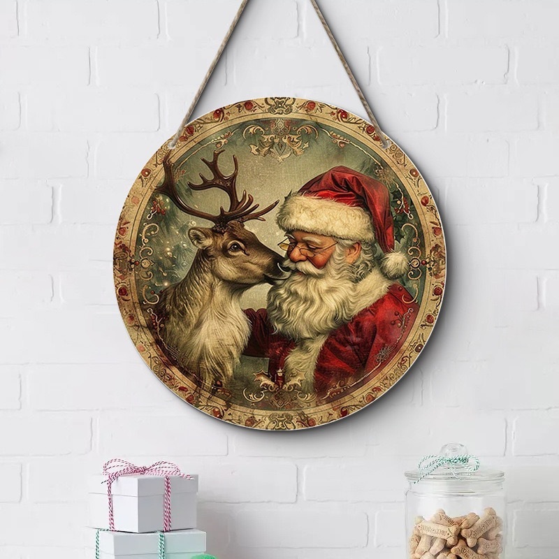 クロスボーダークリスマスクリエイティブ吊り下げ装飾木製工芸品ラウンドドアサイン木製吊り下げタグシリーズ 20Cmos 吊り下げ|undefined