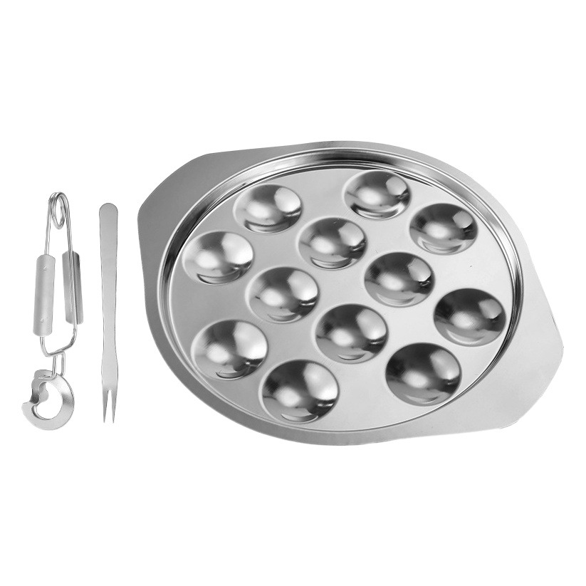 Caracol de acero inoxidable Placa de tornillo a la parrilla vajilla Concha clip tenedor comer mariscos alimentos Herramientas 3-piece Conch Placa de tornillo de campo