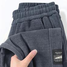 男士裤子秋冬季2025新款灯芯绒休闲裤工装潮牌宽松收口束脚哈伦裤