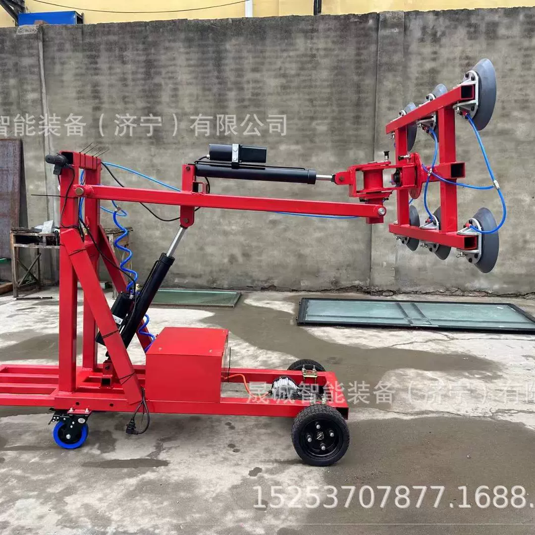 1吨电动吸盘车360度旋转90度左右侧翻电动行走简易式玻璃吸盘车