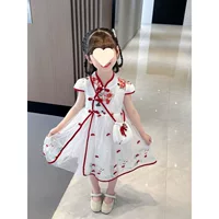 Новое летнее платье для девочек в стиле ханьфу, короткое, китайский стиль, для детского дня и выступлений.