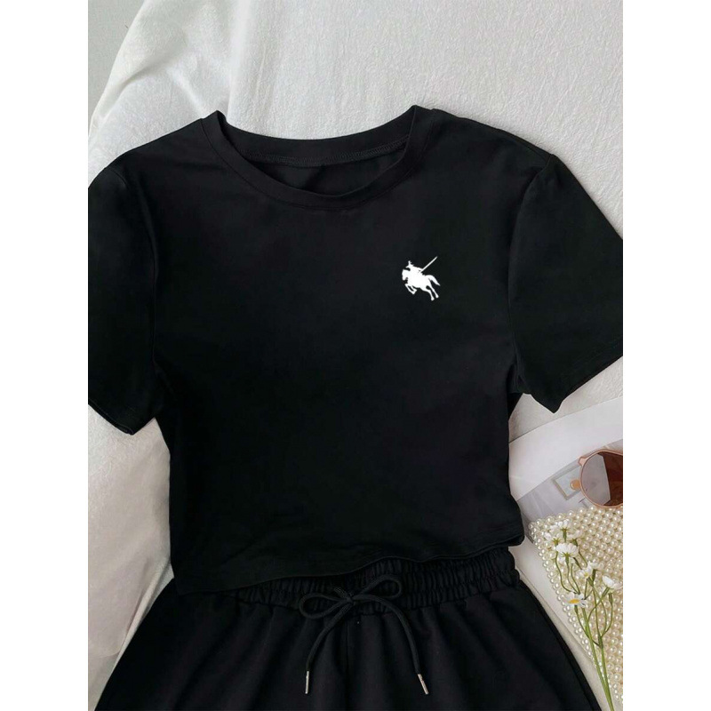 C 74114 comercio exterior Aliexpress transfronterizo 2 conjuntos de caballero casual impreso camiseta y pantalones cortos