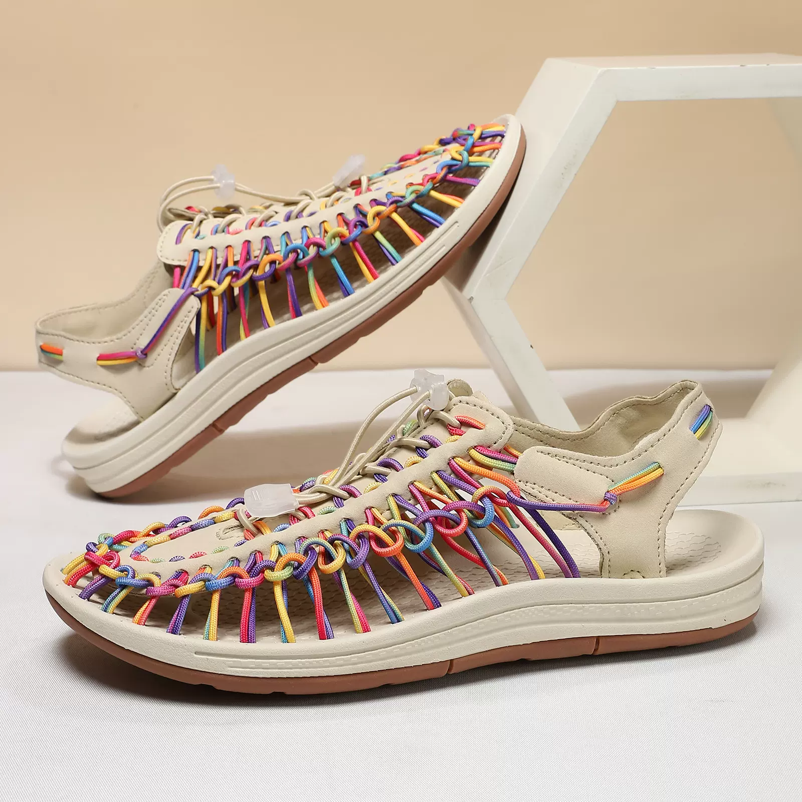 跨境爆款夏季编织男女凉鞋男女士沙滩鞋溯溪鞋大码户外休闲鞋子