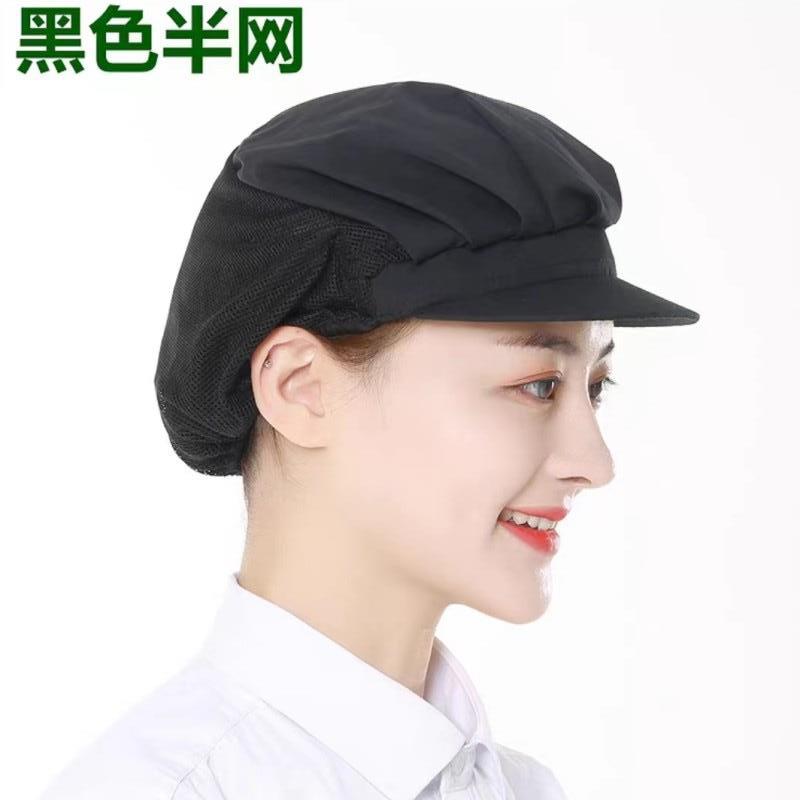 Taller de fábrica de alimentos gorra de trabajo transpirable gorra de cantina sin polvo hembra cocina coreana comedor restaurante anti-caída gorra de polvo