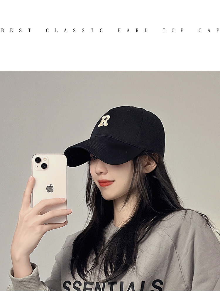 Women's Duck Tongue Cap Spring Autumn Baseball Cap Stiff Top Large Head Circumference Wide Brim Deep Crown R Face-Slimming 2023 Summer New Style