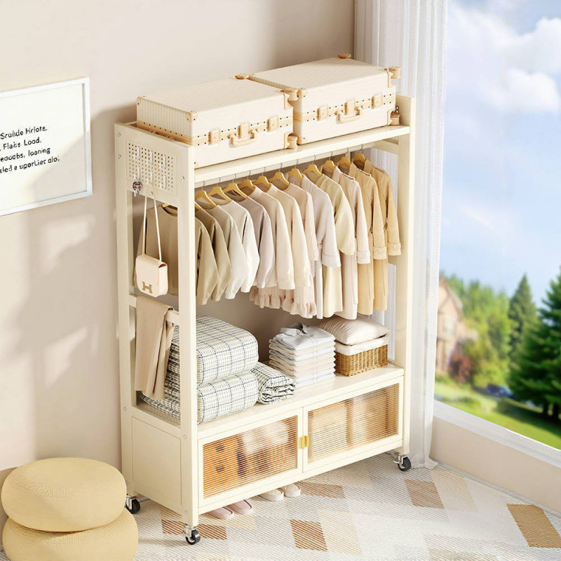 Simple Household Wardrobe-Style Clothes Rack for Children's Room, Adult Clothing Storage, Bedroom Rental House Storage-Type Coat Rack