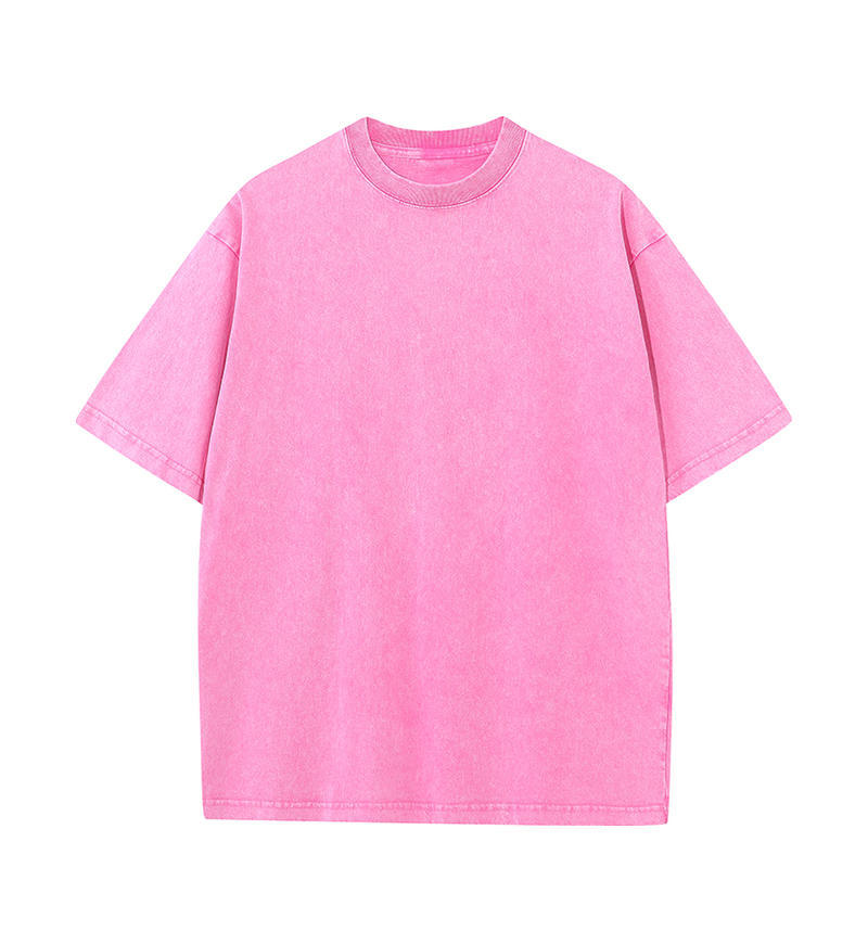Transfronterizo europeo y americano pesado copo de nieve frito algodón retro lavado y viejo OVERSIZE camiseta de manga corta personalizada de marca de moda de bricolaje