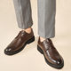 Autumn Carved Brock Genuine Leather Men's Shoes 2025 New Elevated Business Dress Shoes Men's British Wedding Shoes