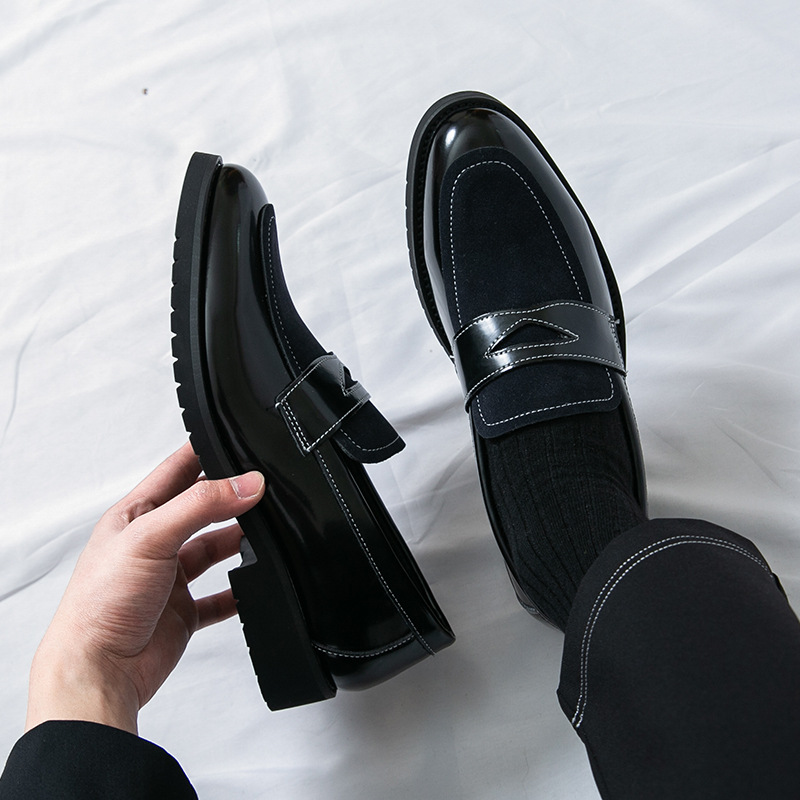 Zapatos Lofu para hombre, zapatos casuales de nuevo estilo de gran tamaño transfronterizo, zapatos de guisantes de un pie para hombre de moda, zapatos de cuero de negocios de comercio exterior