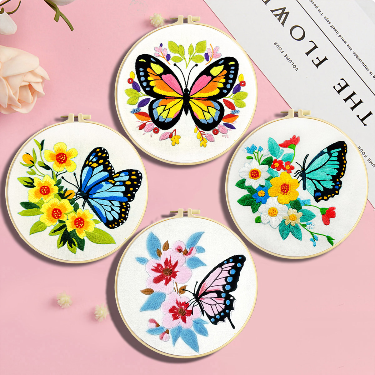 Mona Lisa Royal Cross Stitch Cross-bordados de mariposas de flores de nuevo estilo transfronterizo