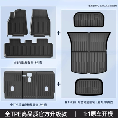 Trunk Mat: Model Y3 Updated Version Trunk - official-website-style-injection-molded-floor-mats-trunk-mat-backrest-cushion-full-tpe-high-quality-official-upgrade-tesla-model-y-refreshed-version