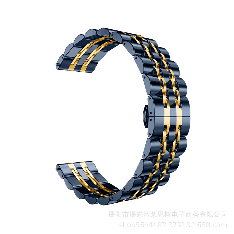 Adecuado para Samsung Galaxy watt4 Huawei GT3 reloj inteligente Correa siete cuentas de acero inoxidable metal Apple Correa