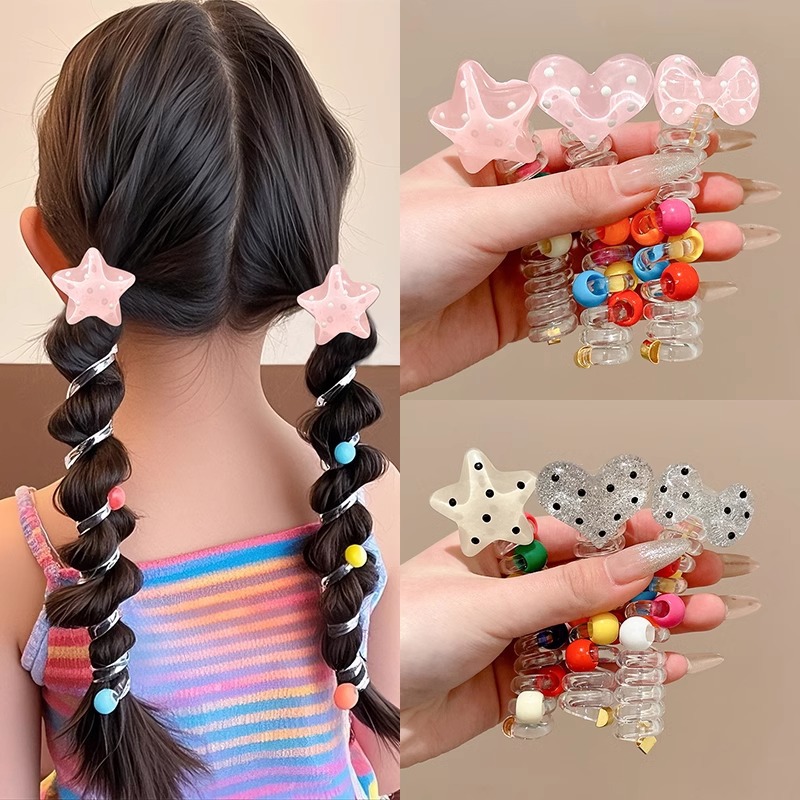 El cable telefónico de cinco puntas de estrella de alta burbuja trenzada de cabello de cola de caballo cuerda de cabello trenzada de correa de correa dulce punto de onda tocado