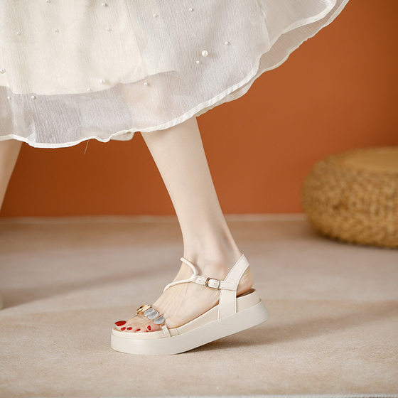 Sandals Women's Summer New 2023 Platform Fairy Style All-match Cyber Celebrity Height-increasing Casual Roman Shoes Small Size Women's Shoes