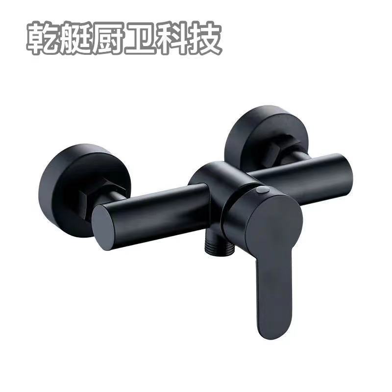 304 stainless steel bathtub three-in-one faucet, exposed shower faucet, cold and hot water mixing valve, simple shower head set undefined