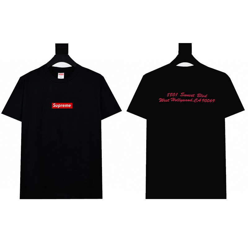 ヘビーウェイトクロスボーダー アメリカンファッション Supreme レタープリント Tシャツ BOX ラウンドネック 半袖 メンズ レディース ゆったり カジュアル Tシャツ 男女兼用|undefined
