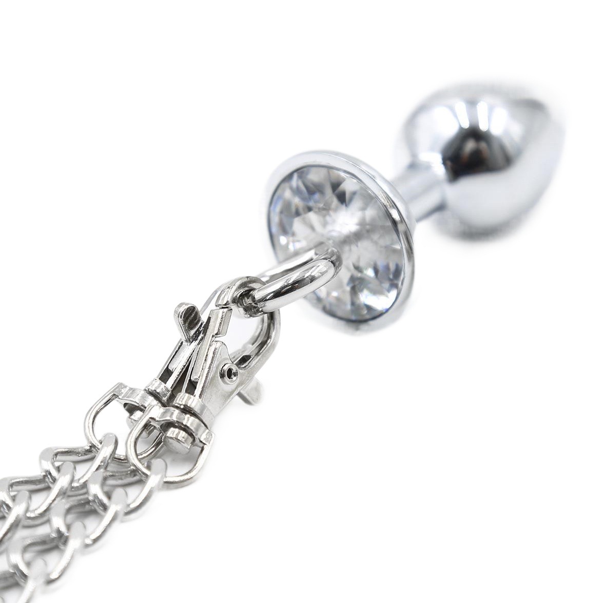 Nuevo y popular: Cadena de hierro de aleación para entrenamiento de sujeción con anillo y pequeño tapón anal, juguete femenino, productos para adultos.
