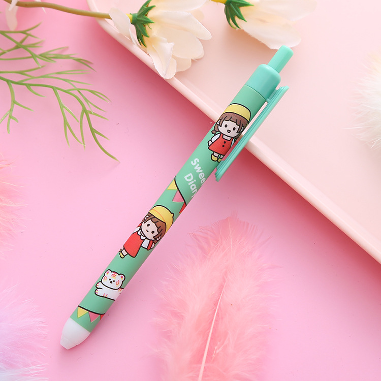 Bolígrafo de presión para niñas de vacaciones Papelería creativa Bolígrafo de góner para estudiantes Bolígrafo a base de agua de corazón de niña de alto valor Bolígrafo de firma de oficina