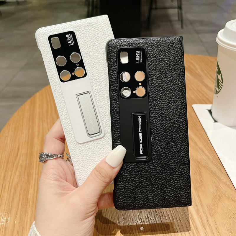 适用华为MateX6/X5手机壳OPPOFindN3折叠左右翻荔枝纹支架保护N2