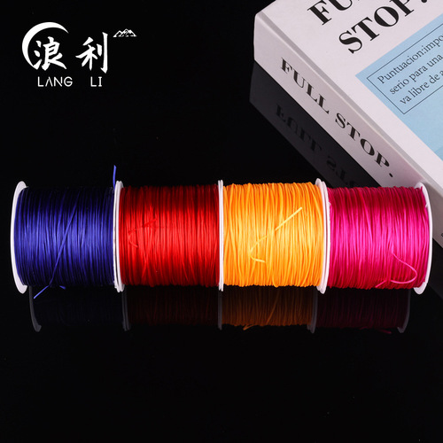 50 meters flat elastic wear-resistant red transparent crystal flat silk Buddha beads elastic wire diy handmade bracelet beading wire