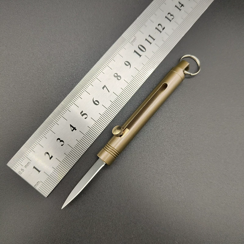 Brass pocket knife, tools set, handheld travel pendant