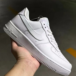 Putian Shoes Af1 High Version First-Layer Leather Air Force One Casual Sneakers for Men and Women All Year Round White Shoes Factory Direct Sales