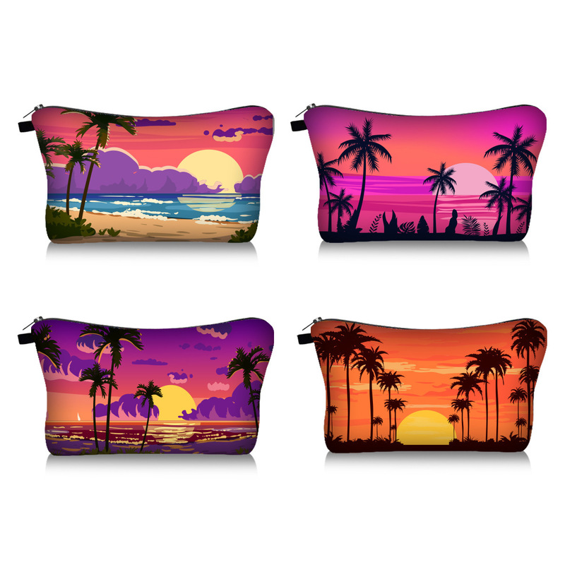 New Amazon Hot Sale Sunset Cosmetic Bag Simple Exquisite Travel Clutch Bag Portable Small Cosmetic Bag New Amazon Hot Sale Sunset Cosmetic Bag Simple Exquisite Travel Clutch Bag Portable Small Cosmetic Bag