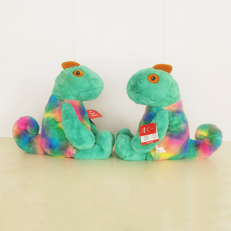 Peluche de camaleón Aurora, muñeco de lagartija realista, muñeco de dibujos animados acostado, almohada de muñeco, muñeco para coche, transfronterizo.