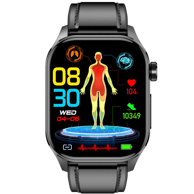 ET580 Smart Watch ECG ECG Temperature Monitoring AI Medical Diagnosis Non-Invasive Blood Glucose HRV Bluetooth Call