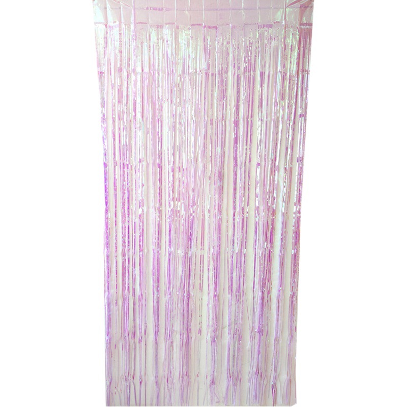 Cortina de lluvia iridiscente de 2m para fiestas transfronterizas, transparente y colorida, decoración del hogar, Amazon, 1m