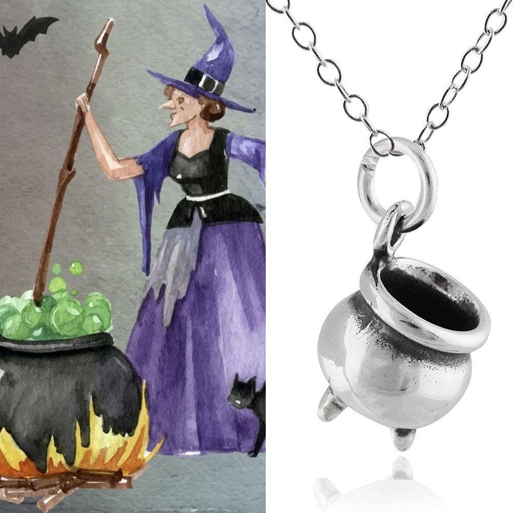 European and American jewelry Halloween Witch Pendant With the Big…