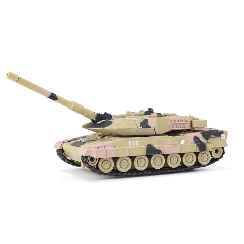 Tanque de Aleación Leopard Versión Spray, Modelo Militar con Dirección y Función de Retroceso, Juguete Educativo Militar para Niños, Dropshipping.