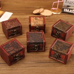 Chinese-style retro wooden miniature box, desktop storage and organization box, jewelry packaging box, wooden box, antique-style small square box