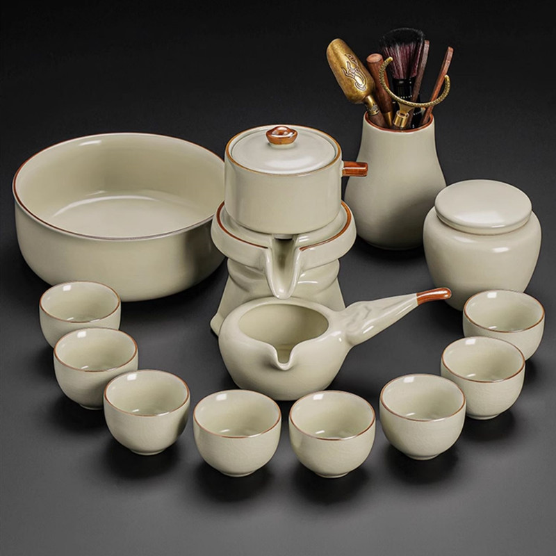 Ruyao Yellow Ruyao Automatic Set Yellow Dragon Good Fortune Ceramic Tea Set Famous Live Streaming Vietnamese Cross-border Tea Ware