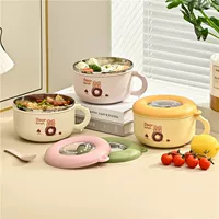 卡通图案不锈钢饭碗 儿童304食品级防摔开学季必备