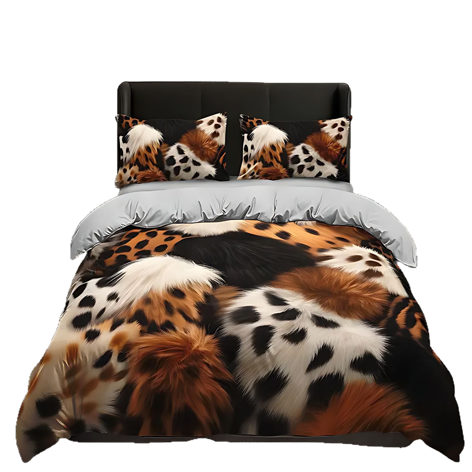 TEMU / JIT nuevo producto transfronterizo de moda impresión digital 3D leopardo colcha de cama set