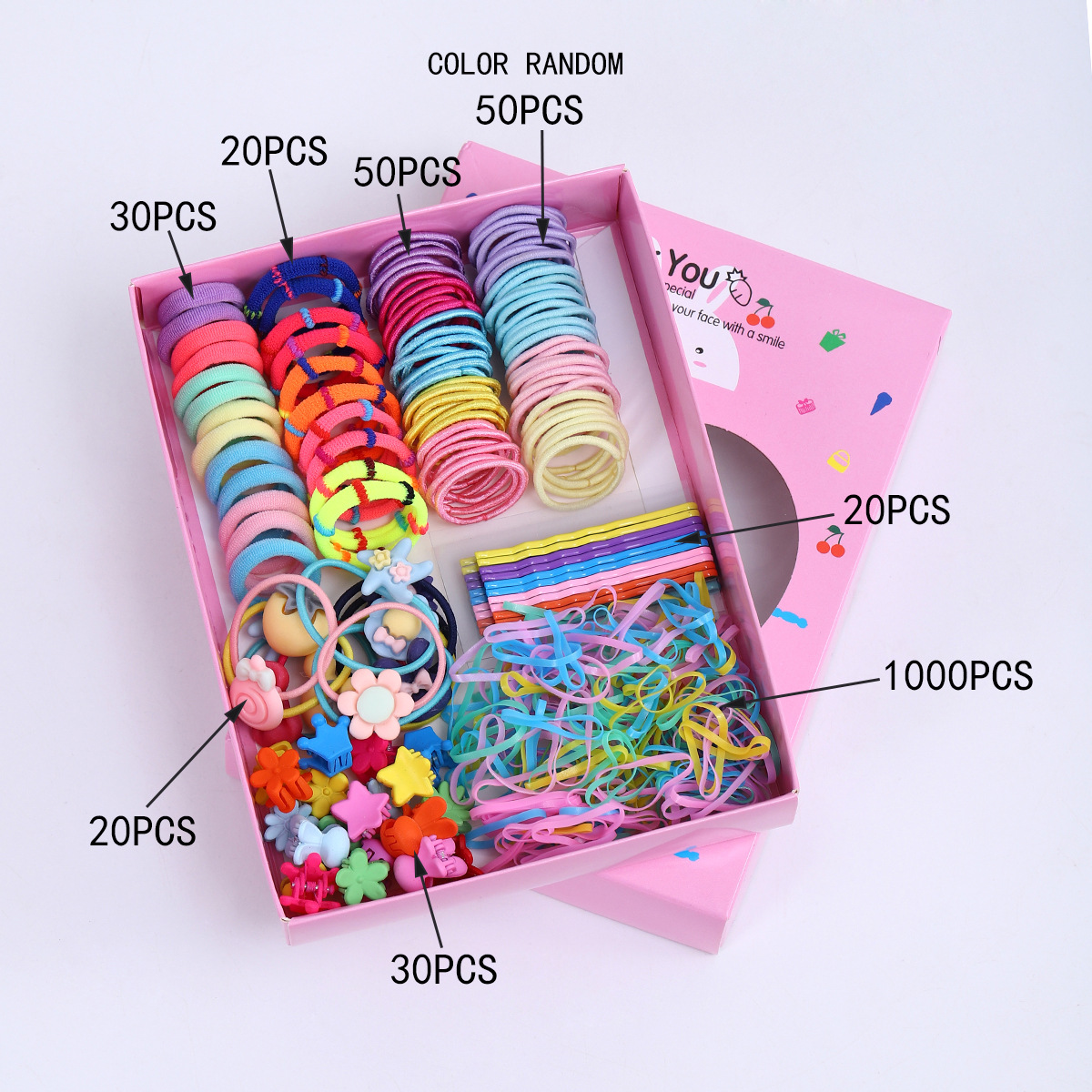 Joyas infantiles nuevas tarjetas de cabello princesa cabello cuerda de cabello bebé caja de regalo para niñas clip de borde coreano conjunto de joyería para el cabello