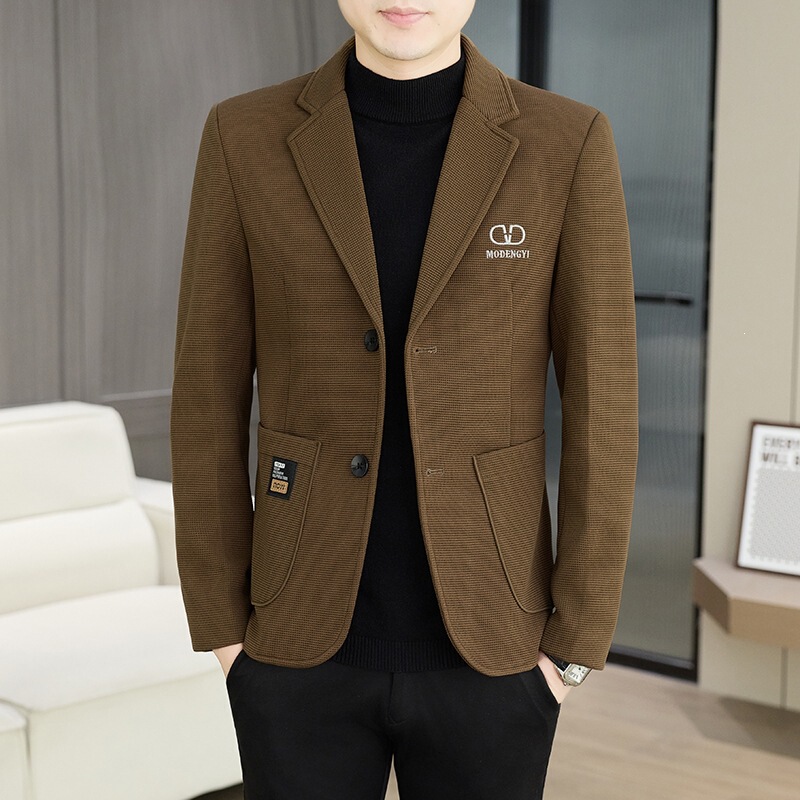Young Men's Korean Style Slim Fit Fashion Trendy Casual Suit 2026 Spring and Autumn New Business Versatile Suit Jacket Young Men's Korean Style Slim Fit Fashion Trendy Casual Suit 2026 Spring and Autumn New Business Versatile Suit Jacket