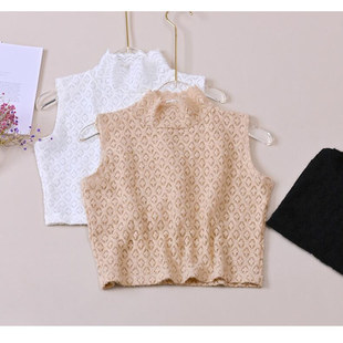 New style high collar all-match fake collar elegant small sweater velvet inner base sleeveless lace decorative fake collar fake collar