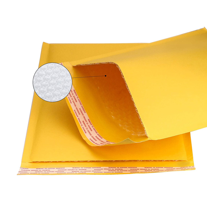 现货牛皮纸气泡袋衬垫信封气泡袋黄色信封自粘袋运输信封袋可印刷